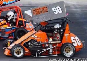 Pernesiglio driving the family owned No. 50 NEMA Midget. 